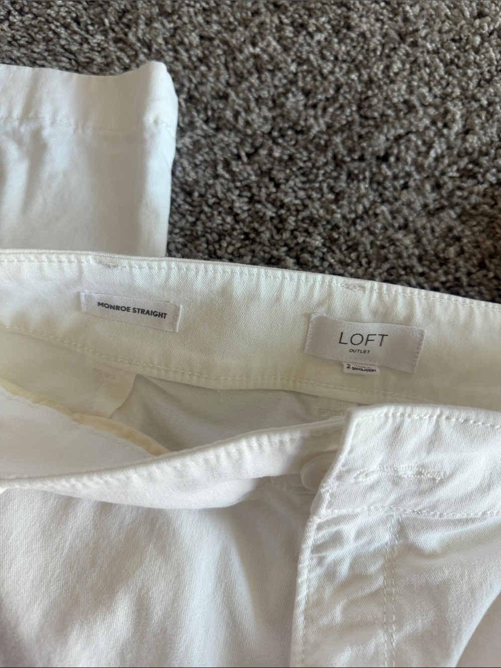 White Cotton Straight-Leg Ankle Pants - Picture 5 of 5